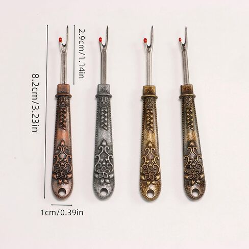 1PC Seam Ripper with Brass Handle, Sharp Steel Blade Stitch Unpicker Thread Remover for Sewing, Embroidery, Garment Repair, Golden in Saudi Arabia