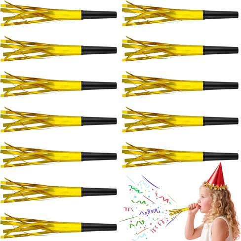 24 PC Silver Party Favors Party Blowers for Adults Party Horns Birthday Blowers Noisemakers Blowouts Whistles Metallic Fringed Party Blower for Birthday Sporting Events Graduation in Saudi Arabia