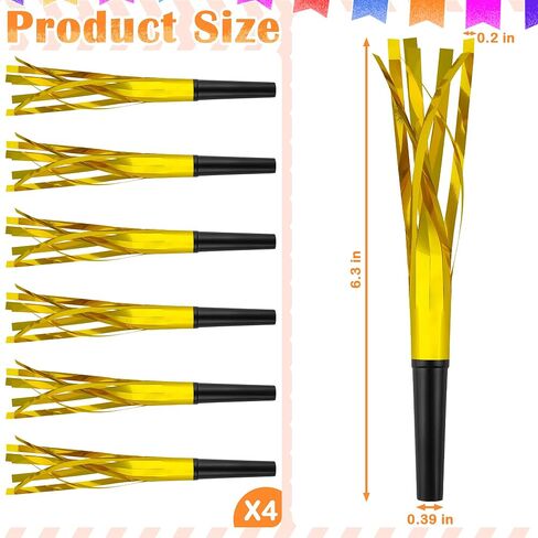 24 PC Silver Party Favors Party Blowers for Adults Party Horns Birthday Blowers Noisemakers Blowouts Whistles Metallic Fringed Party Blower for Birthday Sporting Events Graduation in Saudi Arabia
