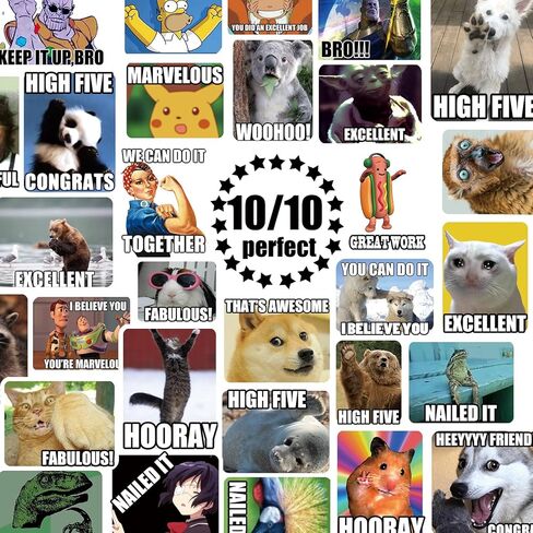 300PCS Meme Stickers, Meme Stickers for Teacher, Funny Meme Stickers for Laptop, Phone, All Ages Students Grading in Kuwait