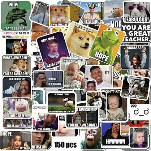 300PCS Meme Stickers, Meme Stickers for Teacher, Funny Meme Stickers for Laptop, Phone, All Ages Students Grading in Kuwait