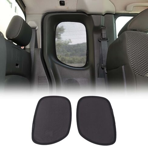 ستائر النوافذ الجانبية الخلفية متوافقة مع Nissan Frontier 2013-2021، شاشات النوافذ الجانبية الشبكية للنوافذ الجانبية تحجب الأشعة فوق البنفسجية تحافظ على ملحقات السيارة باردة (قطعتان من النافذة الجانبية الخلفية) in Kuwait