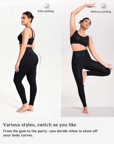Butt Lifting Pads Leggings for Women with a Sculpting Hip Enhancer | 3-in-1 Tummy Control Shapewear with Pockets in Kuwait