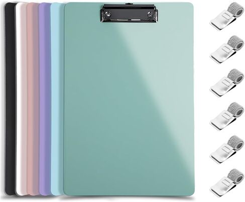 6 Pack Plastic Clipboards with Pen Holder, Thickened Clip Boards with Low Profile Clip, A4 Letter Size Hanging Clipboard, for Women Kid Teacher, Office & School Supplies(6 Colors) in Saudi Arabia