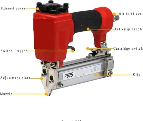 Pneumatic nail gun, Air Stapler Pneumatic Upholstery Stapler Staple Gun Air Nailer Gun 12-25mm Woodworking Pneumatic Air Power Tool for Floor, Truss, and Roof in Saudi Arabia