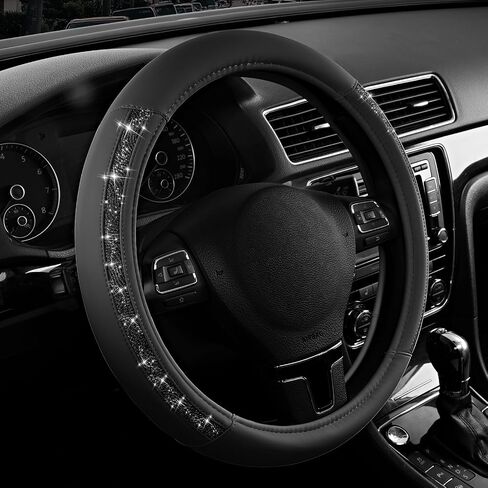 غطاء عجلة القيادة من Road Comforts، غطاء عجلة قيادة من الجلد اللامع، عجلات قيادة عالمية مقاس 14.5 بوصة - 15.5 بوصة للنساء والفتيات، واقي عجلة السيارة مضاد للانزلاق للسيارات والشاحنات وشاحنات النقل وسيارات الدفع الرباعي - نعناعي in Kuwait