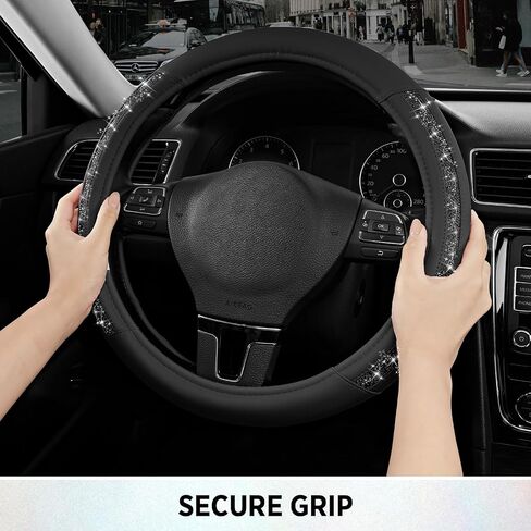 غطاء عجلة القيادة من Road Comforts، غطاء عجلة قيادة من الجلد اللامع، عجلات قيادة عالمية مقاس 14.5 بوصة - 15.5 بوصة للنساء والفتيات، واقي عجلة السيارة مضاد للانزلاق للسيارات والشاحنات وشاحنات النقل وسيارات الدفع الرباعي - نعناعي in Kuwait