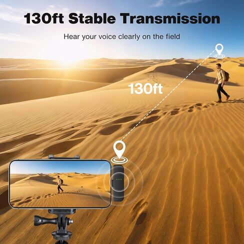 ميكروفون IVANKY 4 قطع لاسلكي Lavalier لهاتف iPhone مع قطعتين من علبة الشحن، ميكروفون على شكل طية صدر لجهاز iPhone Android مع إلغاء الضوضاء، مرشح صوت AI، يستخدم 34 ساعة لتسجيل الفيديو، TikTok، Vlog، YouTube in Kuwait