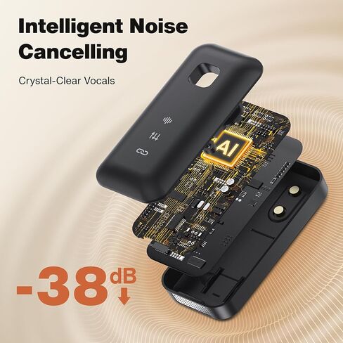 ميكروفون IVANKY 4 قطع لاسلكي Lavalier لهاتف iPhone مع قطعتين من علبة الشحن، ميكروفون على شكل طية صدر لجهاز iPhone Android مع إلغاء الضوضاء، مرشح صوت AI، يستخدم 34 ساعة لتسجيل الفيديو، TikTok، Vlog، YouTube in Kuwait