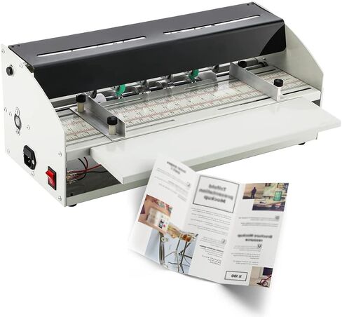 Electric Creaser Scorer, 3 in 1 Creasing Machine with Scale Ruler, 18"(460mm) Paper Folding Machine for Indent Documents, Cards, Photos, Invitations, Menus, Envelopes, Notes in Saudi Arabia