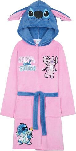 Get Trend Fleece Bathrobe for Girls, Teens, Dressing Gown, Soft Hooded Robe, Cozy Loungewear, Sleepwear Gifts for Girls in Saudi Arabia