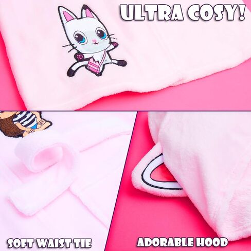 Get Trend Fleece Bathrobe for Girls, Teens, Dressing Gown, Soft Hooded Robe, Cozy Loungewear, Sleepwear Gifts for Girls in Saudi Arabia