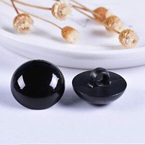 100 Pcs Sewing Shank Eyes Sew On Black Plastic Safety Eye Round Domed Buttons for Crafts DIY Mini Small Size Diameter:3/16"(5mm) in Saudi Arabia