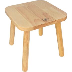 BEE&OAK 11 Inch Wooden Step Stools for Adults, Solid Rubber Wood Non-Slip Step Foot Stool, Heavy Duty 300 lbs One Step Stool for Bedroom, Bathroom, Kitchen,Outdoor (Natural) in Kuwait