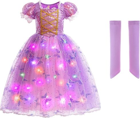 زي الأميرة للفتيات من Lingway Toys: فستان Rapunzel للفتيات، فستان الأميرة ملكة الثلج في الهالوين in Kuwait