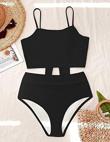 Women's Halter Ruffle High Waisted Bikini Two Piece Swimsuits Bathing Suits in Saudi Arabia