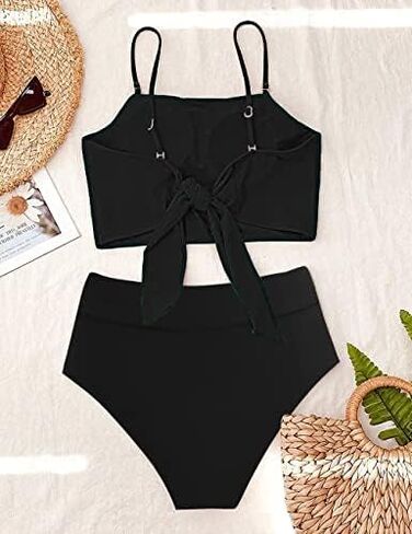 Women's Halter Ruffle High Waisted Bikini Two Piece Swimsuits Bathing Suits in Saudi Arabia