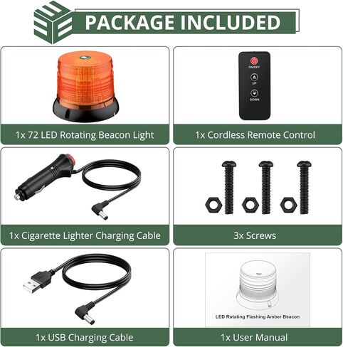 EYPINS LED ضوء ستروب للشاحنة، العنبر 40 LED تحذير وامض سلامة السيارات منارة الضوء، 12V / 24V مركبة شاحنة سيارة رافعة شوكية ضوء ستروب على السطح مع كابل 16FT، مقاوم للماء in Kuwait