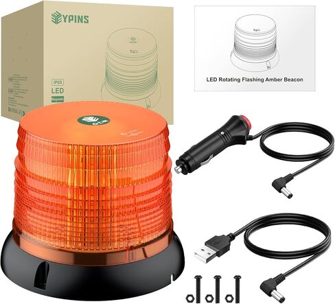 EYPINS LED ضوء ستروب للشاحنة، العنبر 40 LED تحذير وامض سلامة السيارات منارة الضوء، 12V / 24V مركبة شاحنة سيارة رافعة شوكية ضوء ستروب على السطح مع كابل 16FT، مقاوم للماء in Kuwait