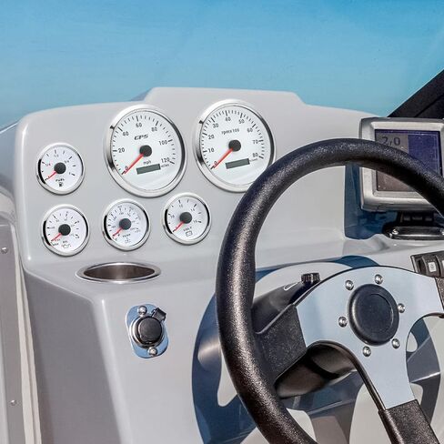 ARTILAURA 110mm 4-3/8" Tachometer 8000 RPM Boat RPM Gauge 7 Color Marine Large Tachometer for Car AUTO Truck 9-32V (White) in Kuwait