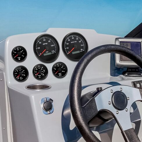 ARTILAURA 110mm 4-3/8" Tachometer 8000 RPM Boat RPM Gauge 7 Color Marine Large Tachometer for Car AUTO Truck 9-32V (White) in Kuwait