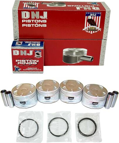 طقم مكبس وحلقة DNJ PRK975 لـ 1993-1997 Geo Toyota Corolla Prizm 1.6L L4 DOHC 16V يستنشق بشكل طبيعي 4A-FE in Kuwait