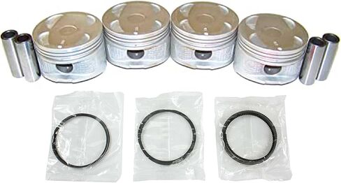 طقم مكبس وحلقة DNJ PRK975 لـ 1993-1997 Geo Toyota Corolla Prizm 1.6L L4 DOHC 16V يستنشق بشكل طبيعي 4A-FE in Kuwait