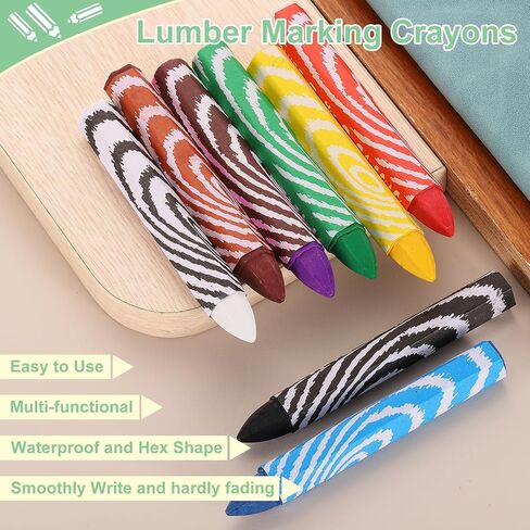 uxcell Lumber Marking Crayons, 24 Pcs Green Hex Wax Tire Marker, 4.1" x 0.59" Hex Waterproof Drawing Crayons Furniture Marker for Wood, Glass, Cartons, Cloth, Stone, Ceramics in Saudi Arabia
