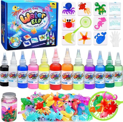 مجموعة ألعاب Sidola Magic Water Elf - صانع اسفنجي، 12 مادة هلامية و8 قوالب، مجموعة جل مائي Aqua Fairy لألعاب الفتيات من عمر 6 إلى 8 سنوات، هدايا الحفلات، هدايا عيد الميلاد والكريسماس للأطفال من سن 3 سنوات فما فوق in Kuwait