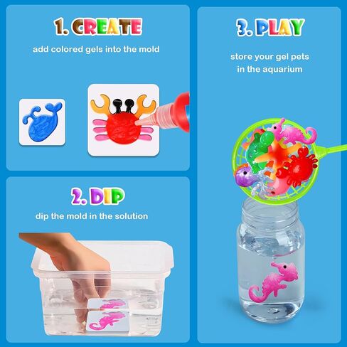 مجموعة ألعاب Sidola Magic Water Elf - صانع اسفنجي، 12 مادة هلامية و8 قوالب، مجموعة جل مائي Aqua Fairy لألعاب الفتيات من عمر 6 إلى 8 سنوات، هدايا الحفلات، هدايا عيد الميلاد والكريسماس للأطفال من سن 3 سنوات فما فوق in Kuwait