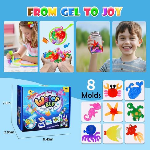 مجموعة ألعاب Sidola Magic Water Elf - صانع اسفنجي، 12 مادة هلامية و8 قوالب، مجموعة جل مائي Aqua Fairy لألعاب الفتيات من عمر 6 إلى 8 سنوات، هدايا الحفلات، هدايا عيد الميلاد والكريسماس للأطفال من سن 3 سنوات فما فوق in Kuwait