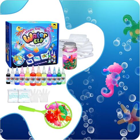 مجموعة ألعاب Sidola Magic Water Elf - صانع اسفنجي، 12 مادة هلامية و8 قوالب، مجموعة جل مائي Aqua Fairy لألعاب الفتيات من عمر 6 إلى 8 سنوات، هدايا الحفلات، هدايا عيد الميلاد والكريسماس للأطفال من سن 3 سنوات فما فوق in Kuwait
