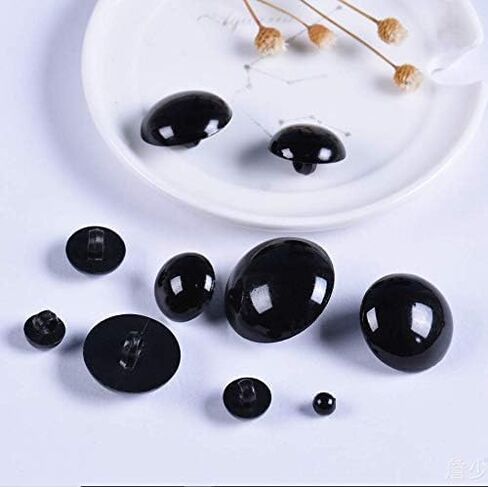 100 Pcs Sewing Shank Eyes Sew On Black Plastic Safety Eye Round Domed Buttons for Crafts DIY Mini Small Size Diameter:3/16"(5mm) in Saudi Arabia