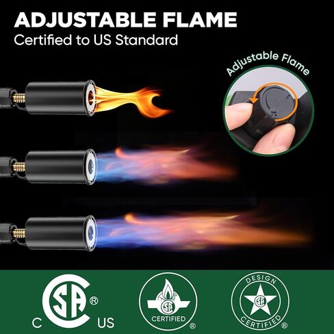 Propane Torch Head with Igniter, Charcoal Torch Lighter, Adjustable Wood Torch Burner, Kitchen Torch for Cooking, Grill Torch, Green(Propane Tank Not Included) in Saudi Arabia
