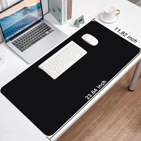 Extended Desk Mouse Pad, 23.6"X11.8" Dual Sided Desk Mat, Non-Slip Base, Water Resist Keyboard Pad for Gamer, Office & Home, Double-Sided Available (Front-Black & Back-Red) in Saudi Arabia