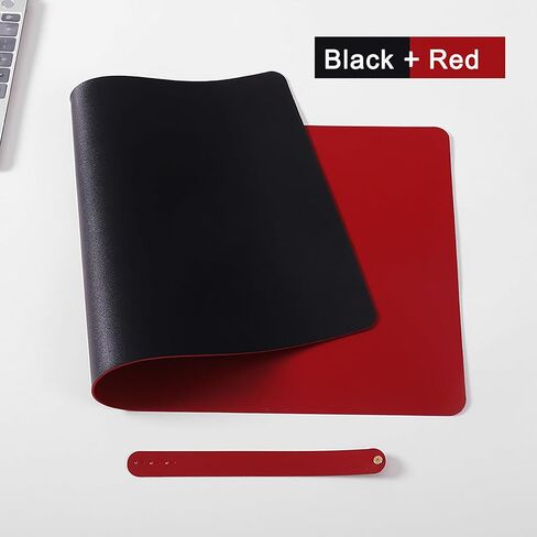 Extended Desk Mouse Pad, 23.6"X11.8" Dual Sided Desk Mat, Non-Slip Base, Water Resist Keyboard Pad for Gamer, Office & Home, Double-Sided Available (Front-Black & Back-Red) in Saudi Arabia