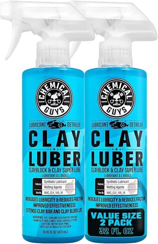 Chemical Guys Luber Synthetic Lubricant and Detailer 2 Pack (2 x 16 Fl. Oz.) - Clay Bar Lubricant and Quick Detailer for Smooth, Glossy Finish (WAC_Cly_100_1602) in Kuwait