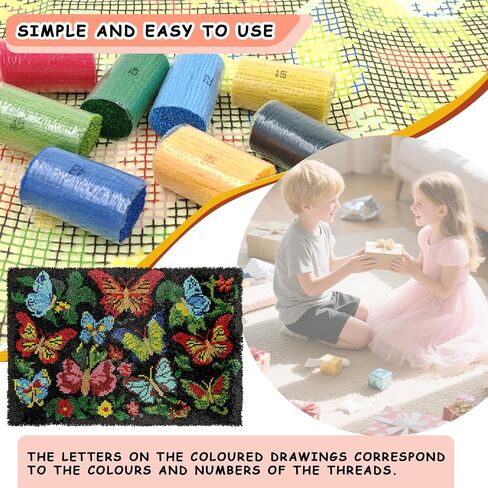 YZYMXDX Latch Hook Kits for Adults Kids Beginners, Pre-Printed Latch Hook Rug Kits for Home Sofa Decoration(60X40CM) in Saudi Arabia