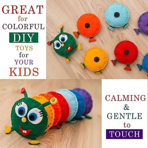 DIYR 40 Pcs Colored Felt Fabric Sheets 6 x 6 in, DIY Craft Sewing Patchwork Fabric, Assorted Color Polyester Sheets for Arts and Crafts in Saudi Arabia