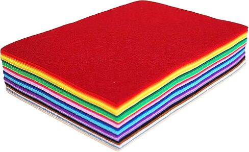 DIYR 40 Pcs Colored Felt Fabric Sheets 6 x 6 in, DIY Craft Sewing Patchwork Fabric, Assorted Color Polyester Sheets for Arts and Crafts in Saudi Arabia