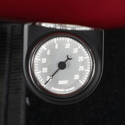 GlowShift Classic Series 30 PSI Turbo Boost Pressure Gauge Kit - Includes Electronic Sensor & Wiring Harnesses - White Dial - White LED - Vintage Style Design - 2-1/16" (52mm) Diameter in Saudi Arabia