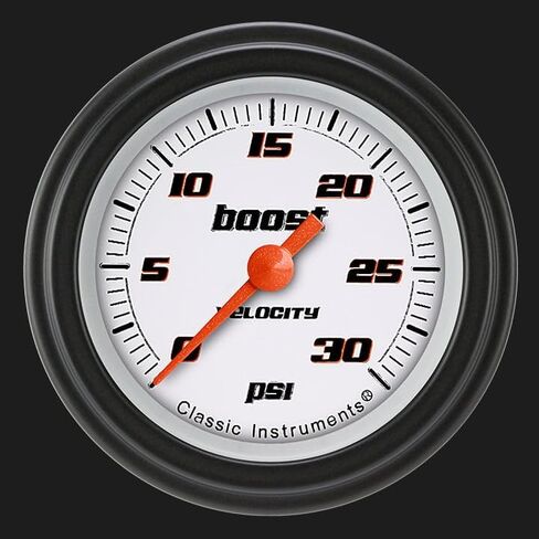 Classic Instruments VS142WBLF Velocity White 2-1/8"" Boost Gauge 30 PSI Electric in Saudi Arabia
