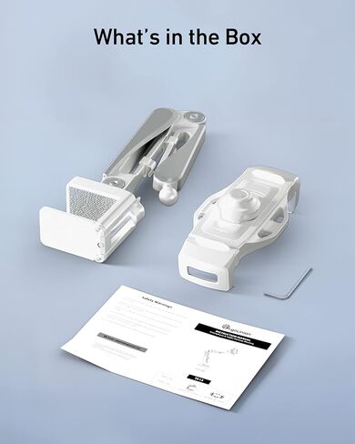 Aluminum Tablet Stand Holder, iPad Clamp Mount with 360° Adjustable Long Arm, iPad Stand for Desk & Bed, Tablet Holder for 4"-13" iPhone, iPad Mini Air Pro, Kindle, Switch - Elegant White in Kuwait