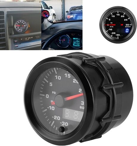 Keenso Turbo Boost Pointer, 2in/52mm 7 Colors LED PSI Gauge, Clear Display, Universal for All 12V Cars, with Boost Sensor, Plastic Material in Kuwait