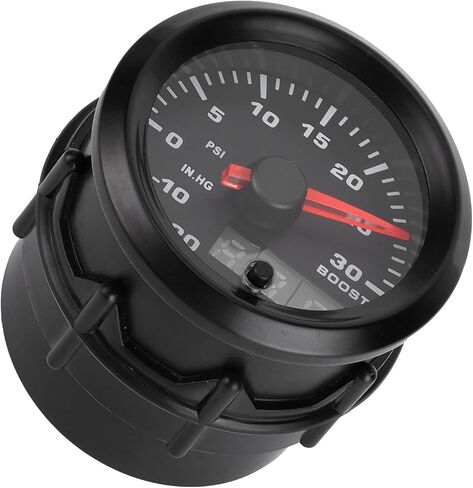 Keenso Turbo Boost Gauge, Plastic, 7 Color LED Display, Universal 12V Vehicle Boost Meter, Monitor Turbo Performance 0-30PSI, Suitable for Cars in Saudi Arabia