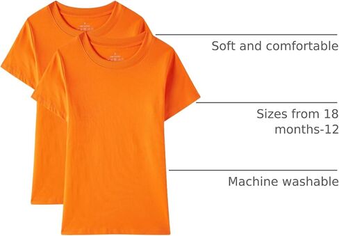 Huata Boys Girls Short Sleeve Tee T-Shirt Crewneck 2 Packs in Saudi Arabia