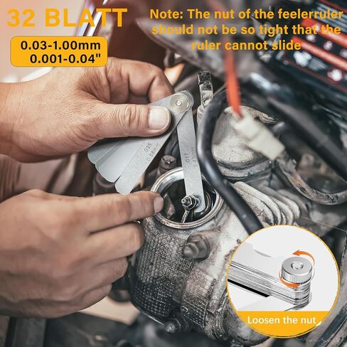 مجموعة أدوات تعديل صمام الدراجة النارية، مجموعة أدوات ضبط الصمامات مع 32 شفرة قياس المحسس (0.001-0.04 بوصة)|أداة الفتحة المربعة|أداة الفتحة السداسية (مترية وإمبراطورية) in Saudi Arabia