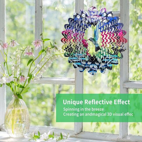 Owl 3D Hanging Wind Spinners for Yard Garden Decorations Outdoors & Indoor, Owl Ornament Christmas Decor Gifts for Women Mom Men Dad Grandpa Husband in Kuwait