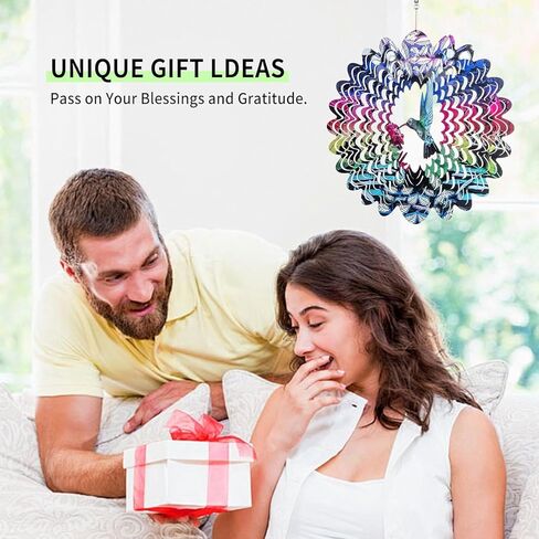 Owl 3D Hanging Wind Spinners for Yard Garden Decorations Outdoors & Indoor, Owl Ornament Christmas Decor Gifts for Women Mom Men Dad Grandpa Husband in Kuwait