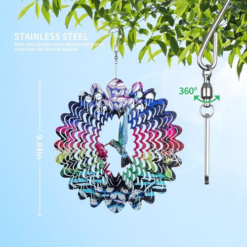 Owl 3D Hanging Wind Spinners for Yard Garden Decorations Outdoors & Indoor, Owl Ornament Christmas Decor Gifts for Women Mom Men Dad Grandpa Husband in Kuwait